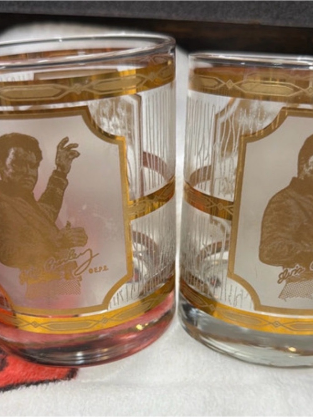 Gold Trim Decorative Glass Tumbler - Set of 2